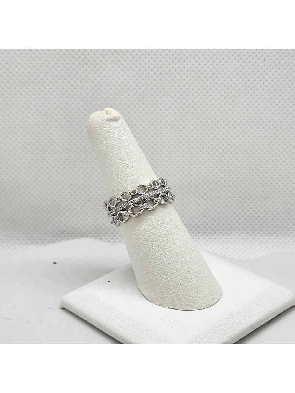 Brand New Sterling Silver 925 3pc Multi Design Ring